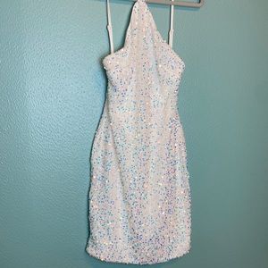 white disco sparkle dress!!